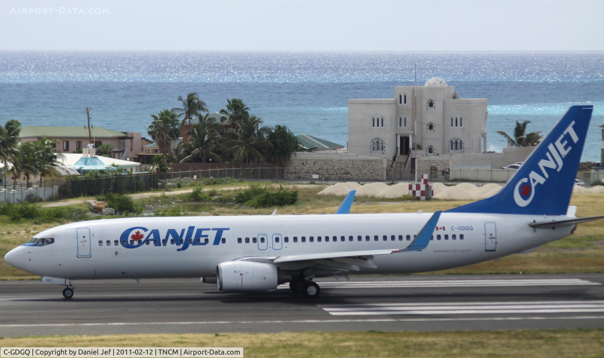 C-GDGQ, 2007 Boeing 737-8FH C/N 35093, CanJet departing TNCM