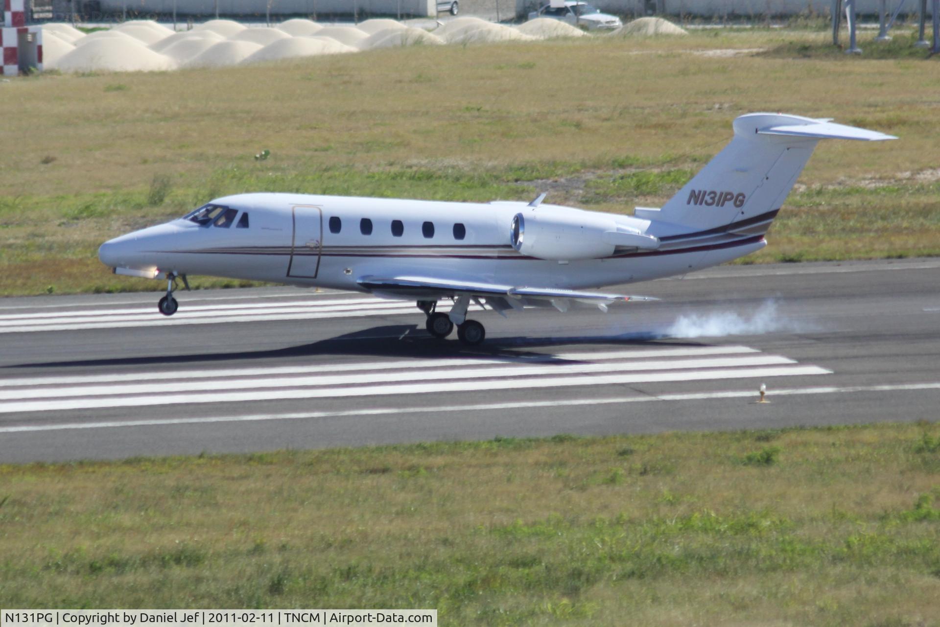 N131PG, 1986 Cessna 650 Citation III C/N 650-0126, N131PG landing at TNCM