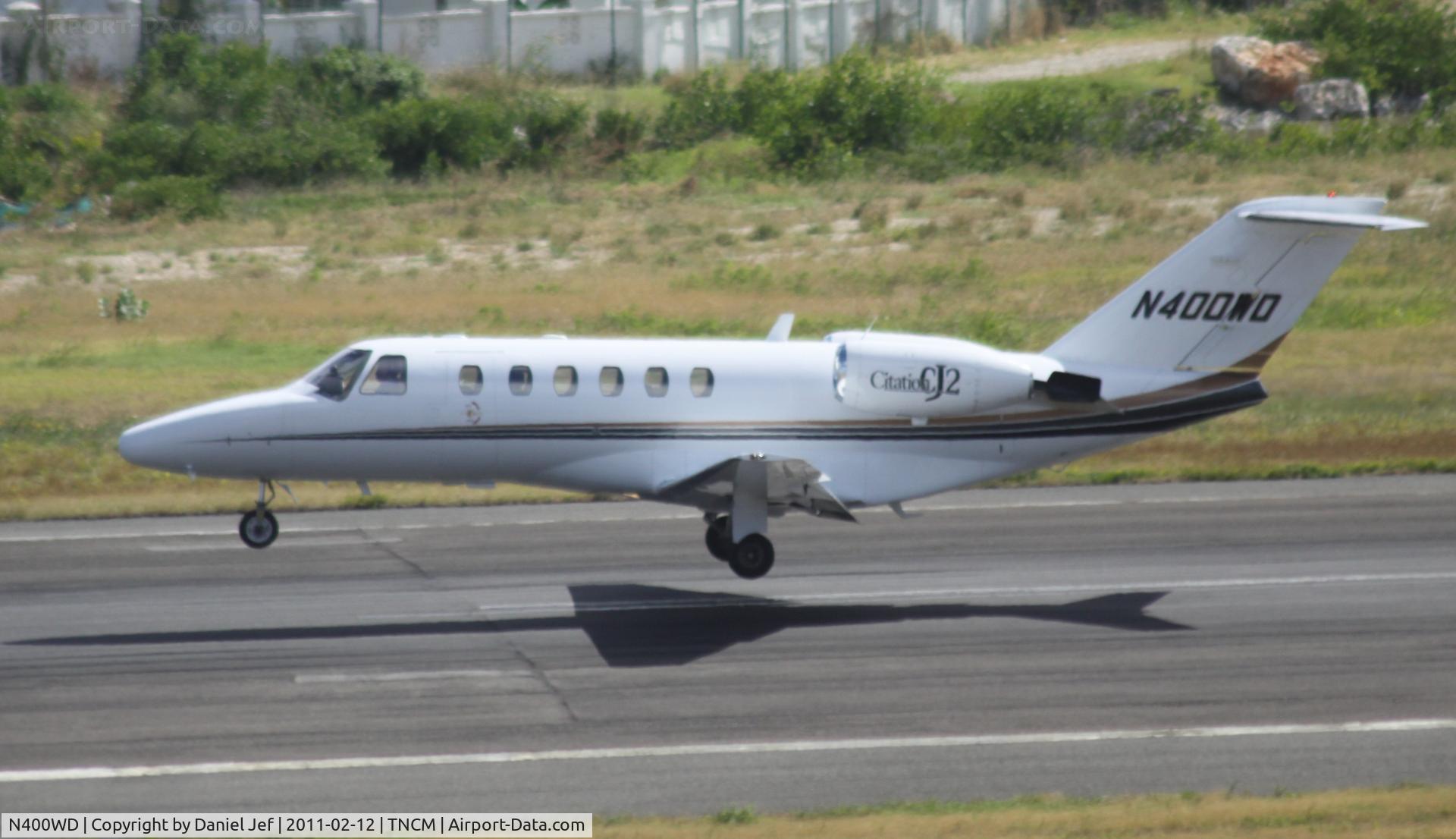 N400WD, 2000 Cessna 525A CitationJet CJ2 C/N 525A0002, N400Wd landing at TNCM