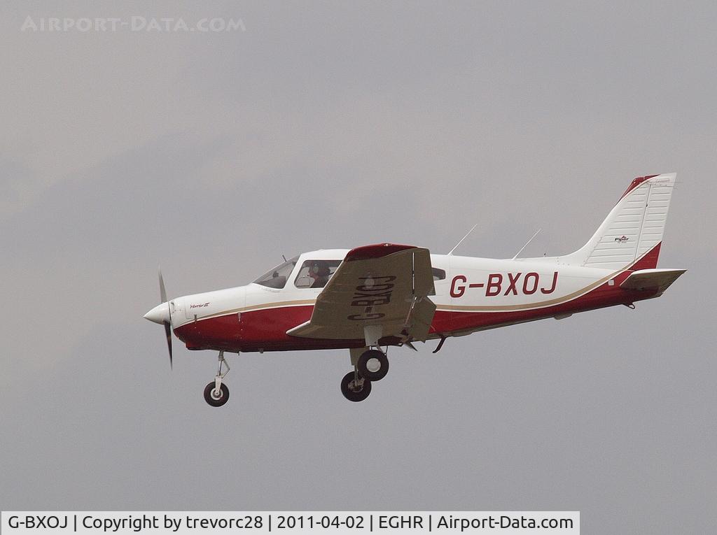 G-BXOJ, 1996 Piper PA-28-161 Warrior III C/N 2842010, landing at Goodwood