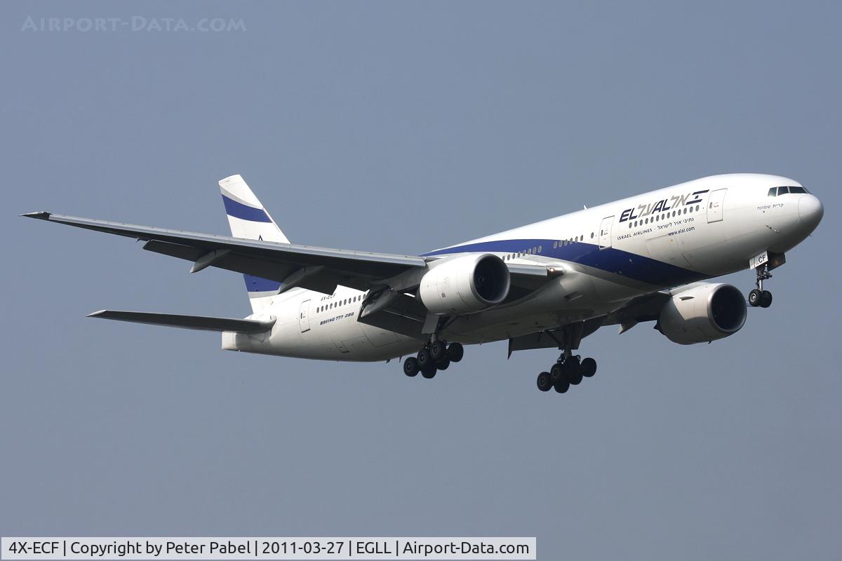 4X-ECF, 2007 Boeing 777-258/ER C/N 36084, LHR Trip