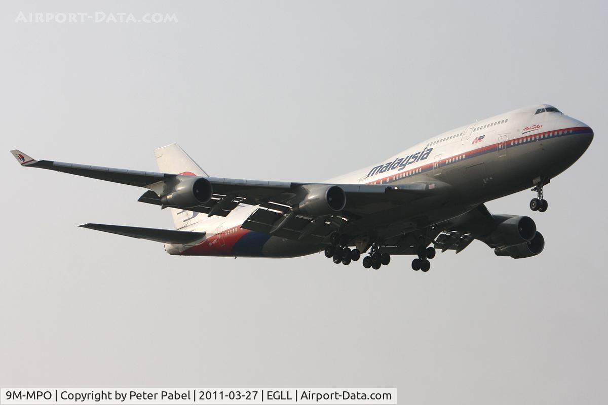 9M-MPO, 2001 Boeing 747-4H6 C/N 28433, LHR Trip