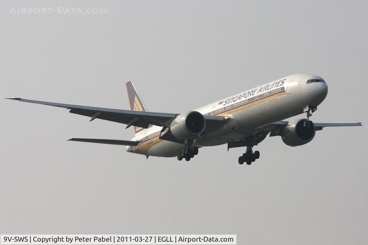 9V-SWS, 2008 Boeing 777-312/ER C/N 34584, LHR Trip