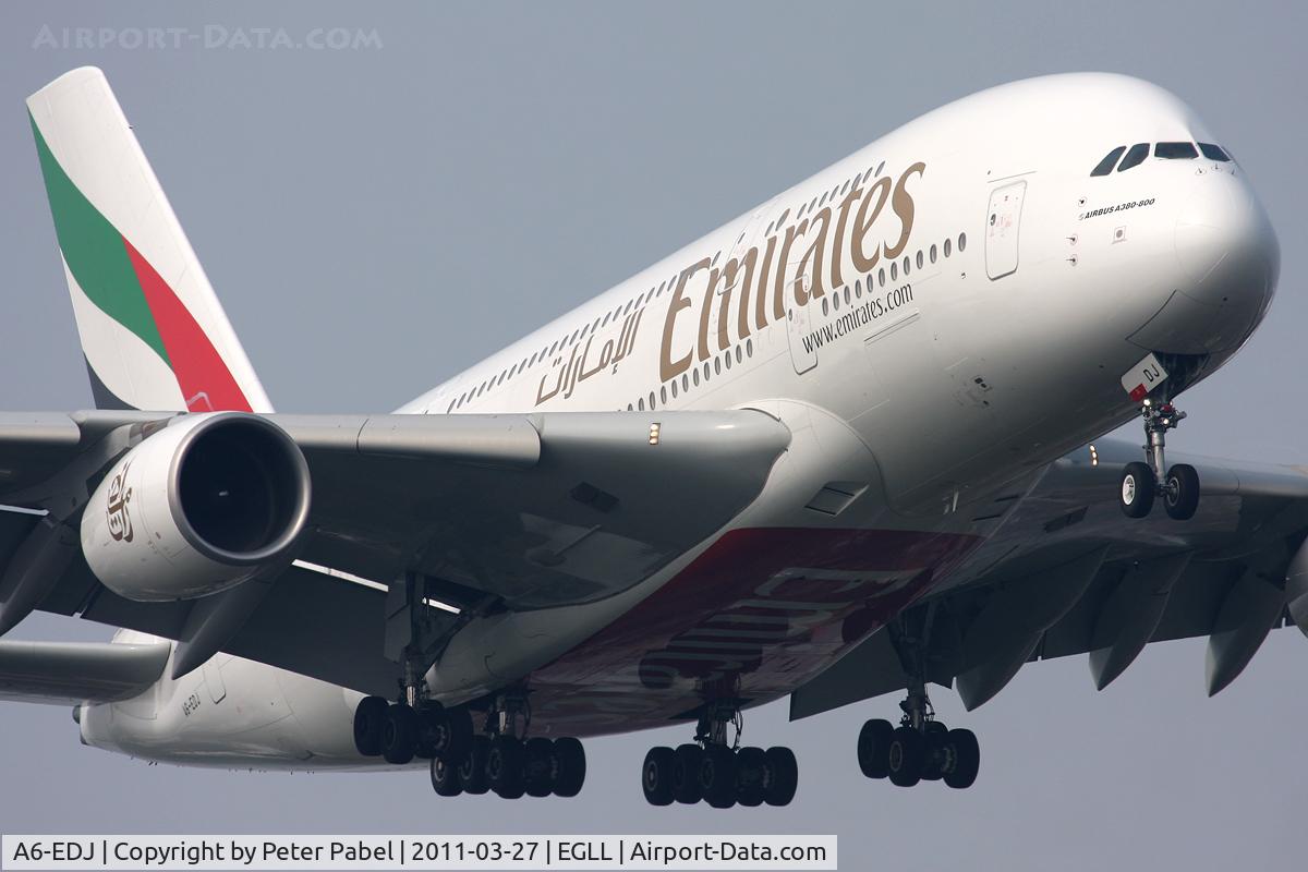 A6-EDJ, 2006 Airbus A380-861 C/N 009, LHR Trip