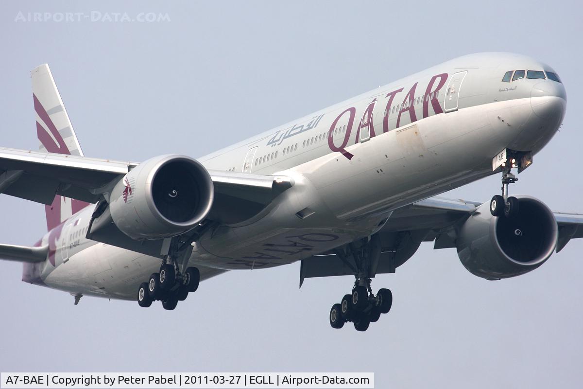 A7-BAE, 2009 Boeing 777-3DZ/ER C/N 36104, LHR Trip
