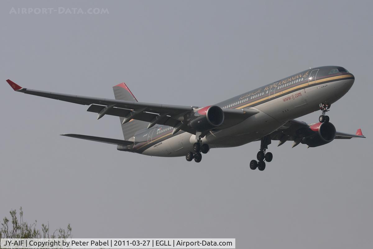 JY-AIF, 2009 Airbus A330-223 C/N 979, LHR Trip