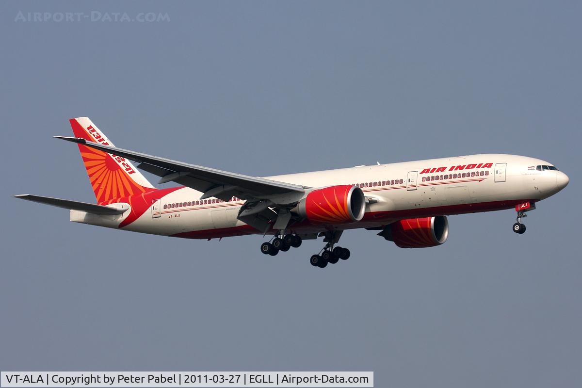VT-ALA, 2007 Boeing 777-237/LR C/N 36300, LHR Trip