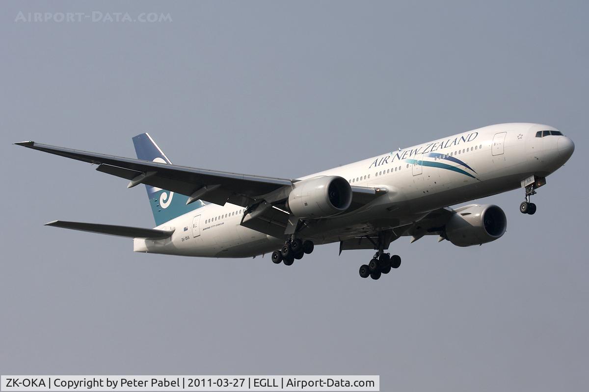 ZK-OKA, 2005 Boeing 777-219/ER C/N 29404, LHR Trip