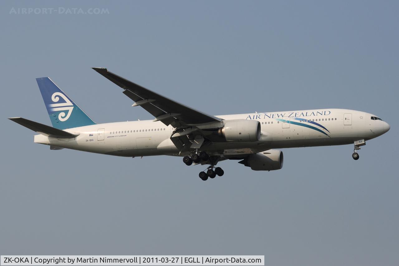 ZK-OKA, 2005 Boeing 777-219/ER C/N 29404, Air New Zealand