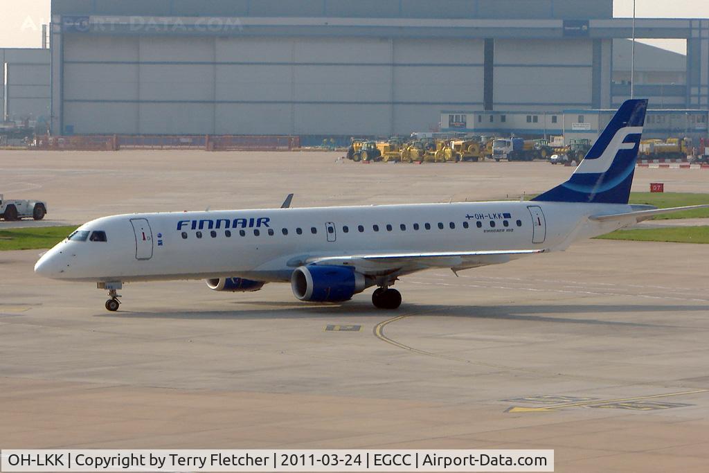 OH-LKK, 2007 Embraer 190LR (ERJ-190-100LR) C/N 19000127, Finnair's 2007 Embraer EMJ-190-100LR, c/n: 19000127 at Manchester