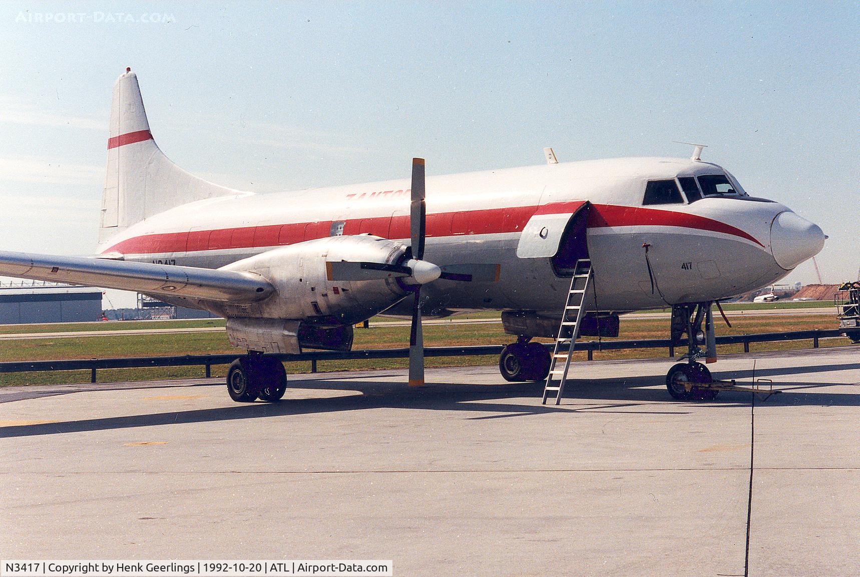 N3417, 1953 Convair 640-340D C/N 48, Zantop