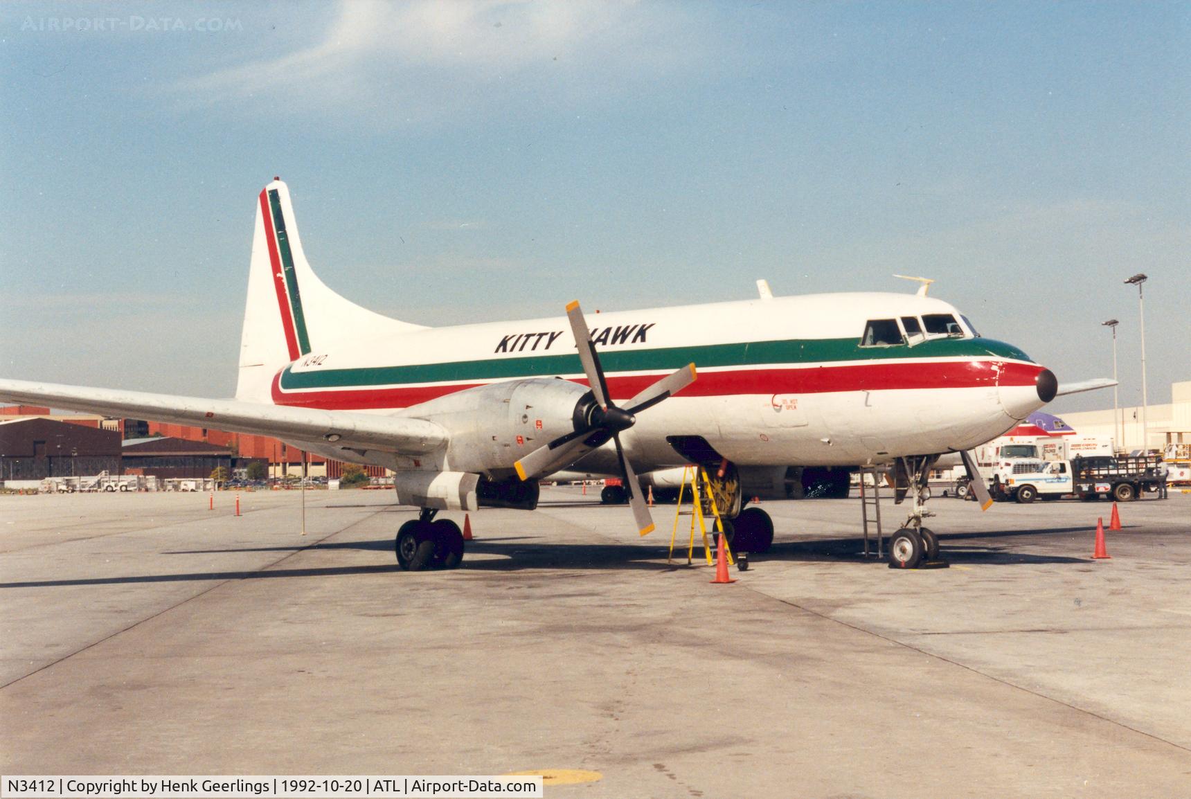 N3412, 1952 Convair 640-340D C/N 32, Kitty Hawk