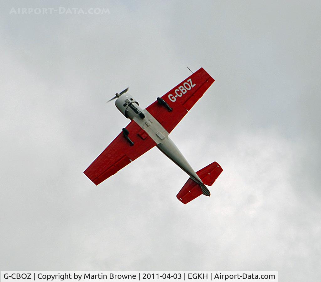 G-CBOZ, 1981 Bacau Yak-52 C/N 811308, SHOT AT HEADCORN