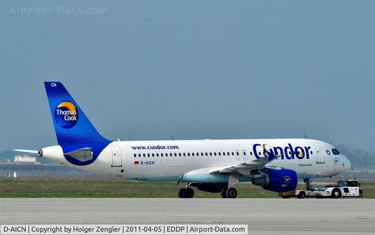 D-AICN, 2003 Airbus A320-214 C/N 1968, Being pushed out for a ride to Fuerteventura /Spain.