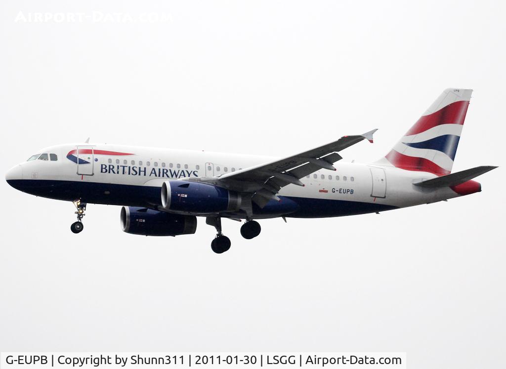 G-EUPB, 1999 Airbus A319-131 C/N 1115, Landing rwy 05