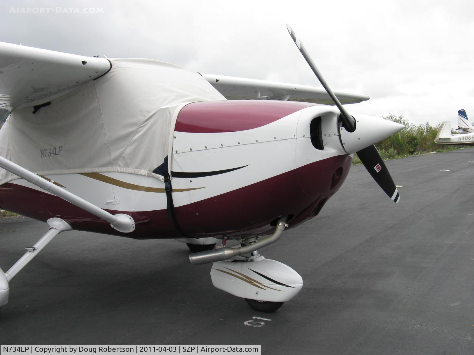 N734LP, 1977 Cessna 172N C/N 17268940, 1977 Cessna 172N, Lycoming O-320-H2AD 160+ Hp, PowerFlow tuned exhaust (STC) closeup