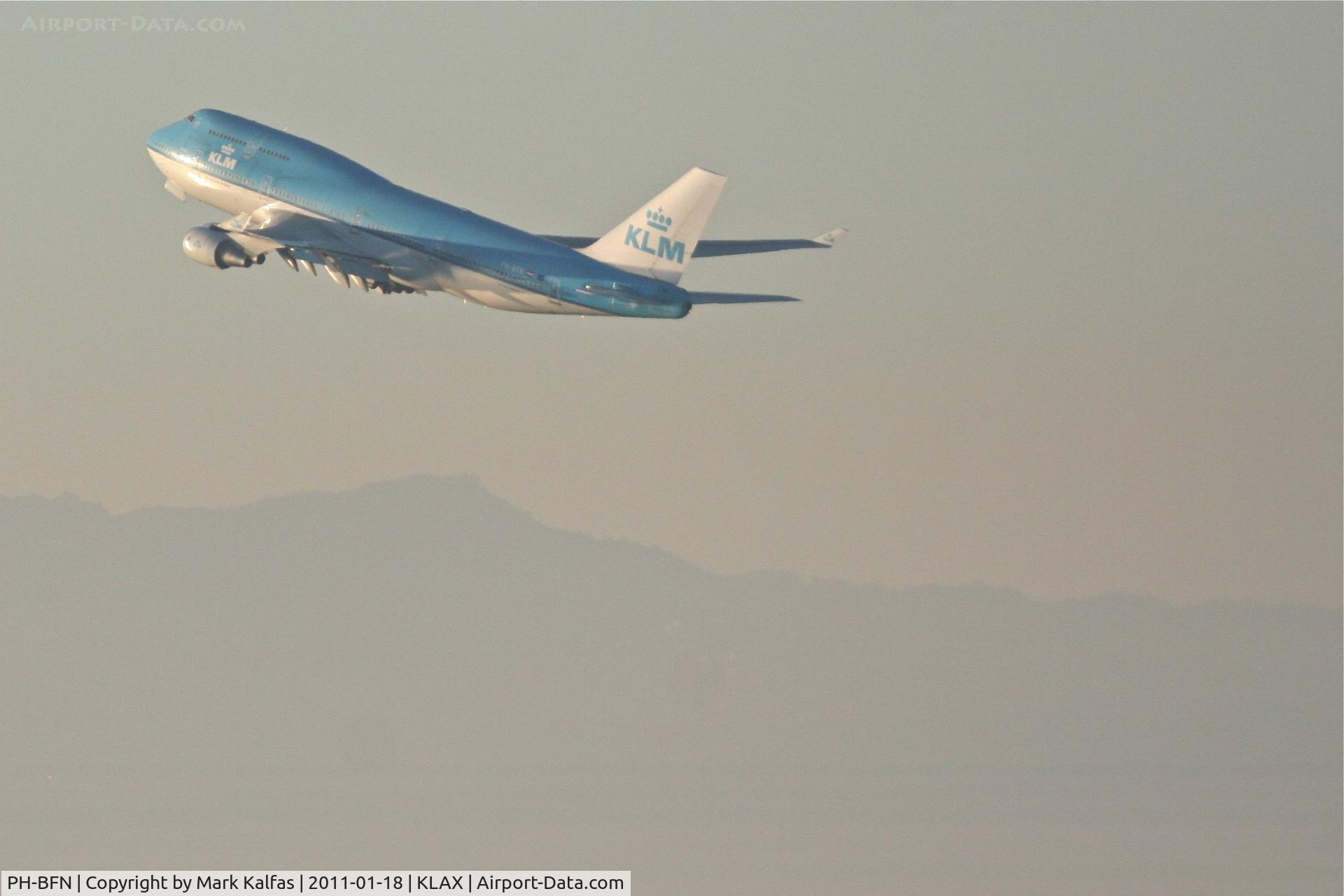 PH-BFN, 1993 Boeing 747-406BC C/N 26372, KLM Boeing 747-406, departing RWY 24L enroute to EHAM (Amsterdam Schiphol Airport).