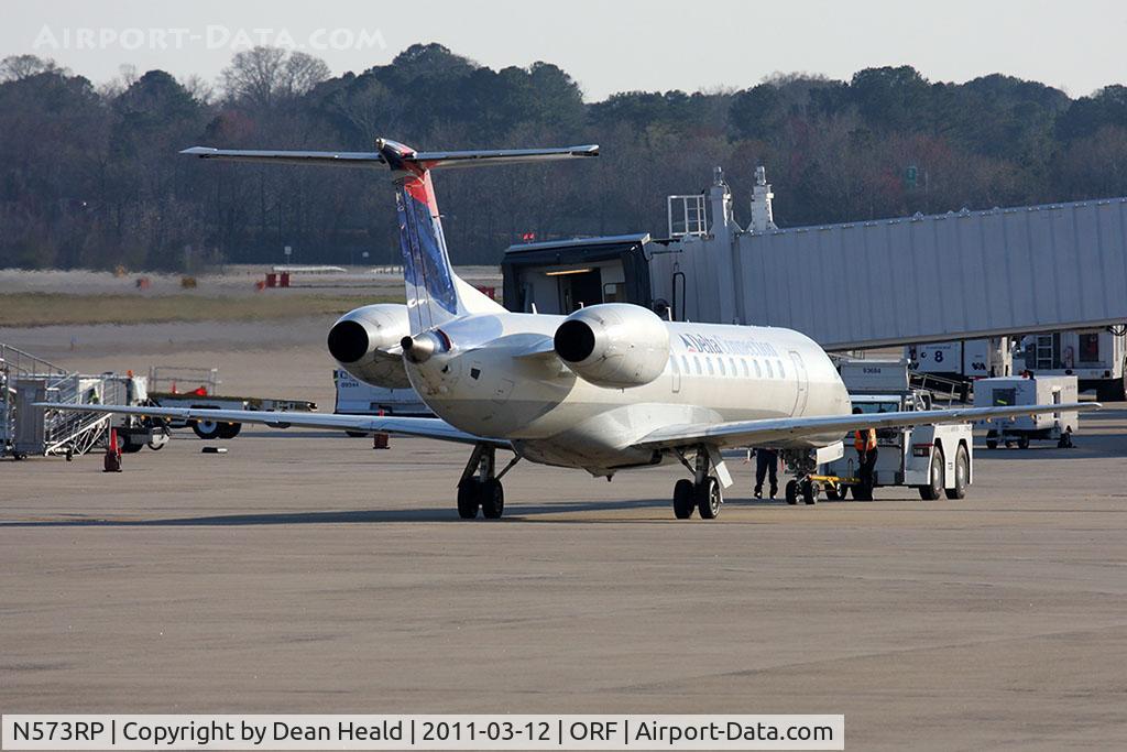 N573RP, 2004 Embraer ERJ-145LR (EMB-145LR) C/N 14500837, Delta Connection (Chautauqua Airlines) N573RP after pushback from the gate.