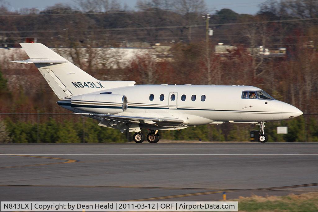 N843LX, 1996 Raytheon HAWKER 800XP C/N 258297, Oklahoma Garages LLC 1996 Raytheon Hawker 800XP N843LX from Southwest Florida Int'l (KRSW) rolling out on RWY 23 after landing.