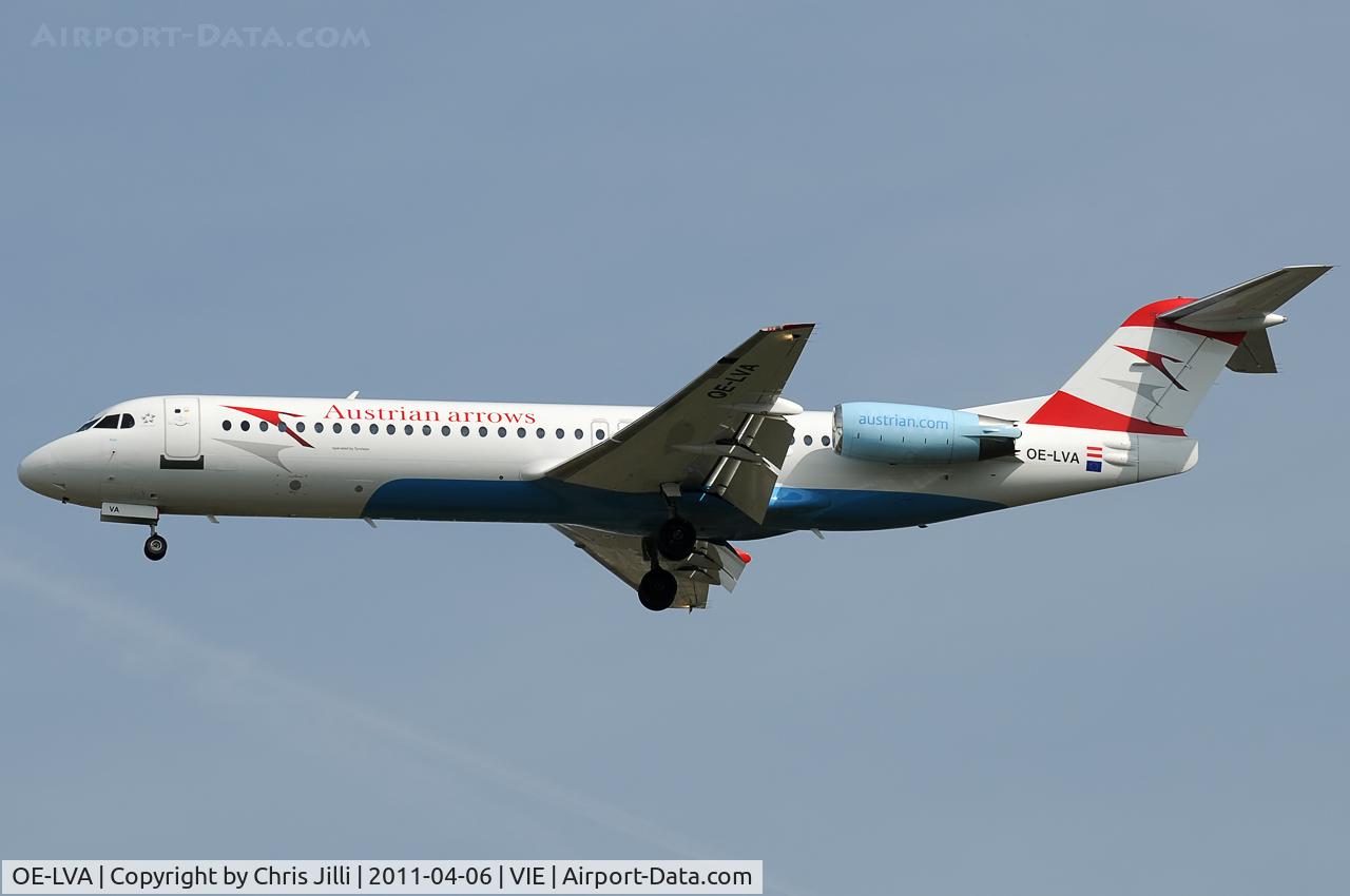 OE-LVA, 1994 Fokker 100 (F-28-0100) C/N 11490, Austrian arrows