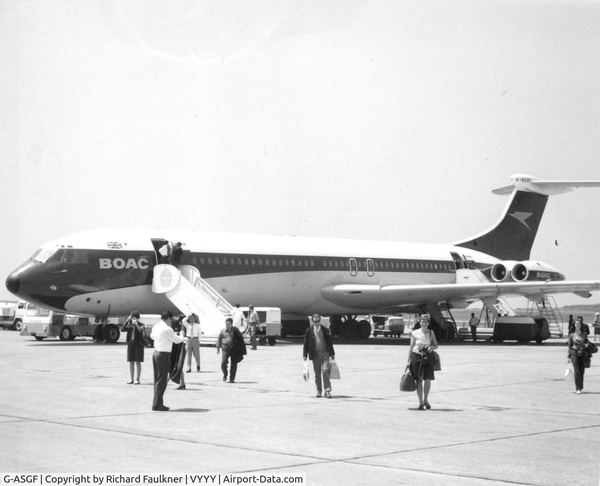 G-ASGF, 1965 Vickers Super VC10 Srs 1151 C/N 856, Taken at Rangoon Airport Feb/Mar 1972