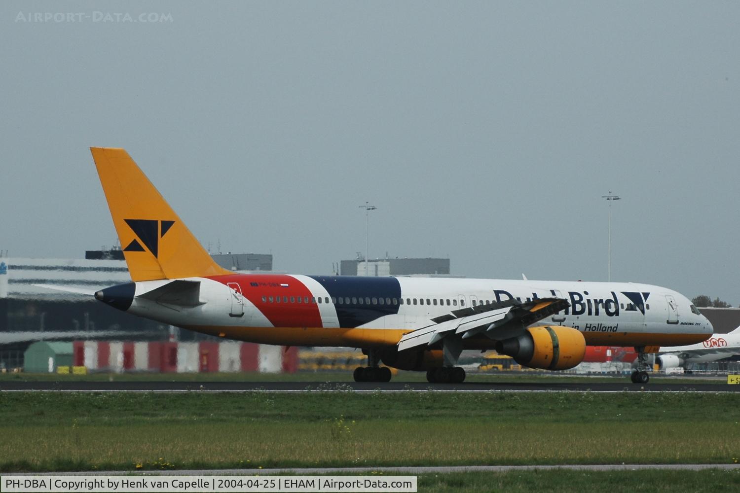 PH-DBA, 1990 Boeing 757-230 C/N 24747, Colourful Boeing 757-200 of DutchBird landing at Schiphol airport.