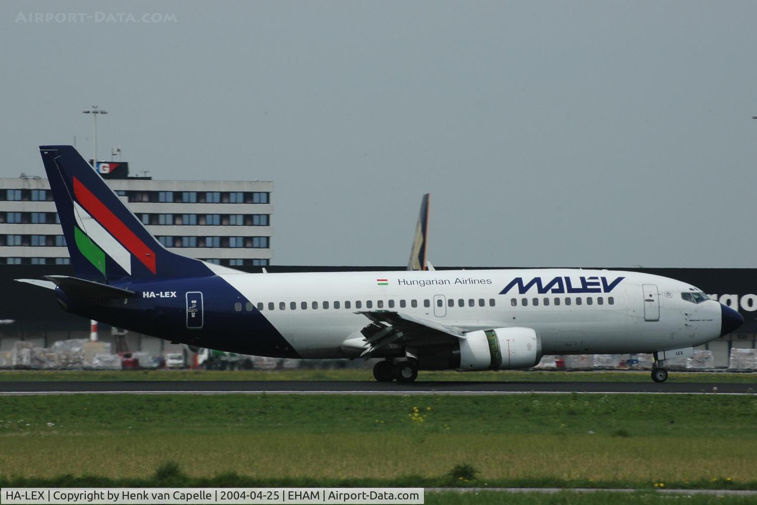 HA-LEX, 1991 Boeing 737-3Y0 C/N 24902, Malev Boeing 737-300 landing at Schiphol airport.