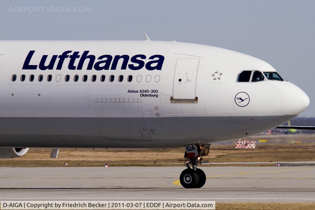 D-AIGA, 1993 Airbus A340-311 C/N 020, departure via RW18W