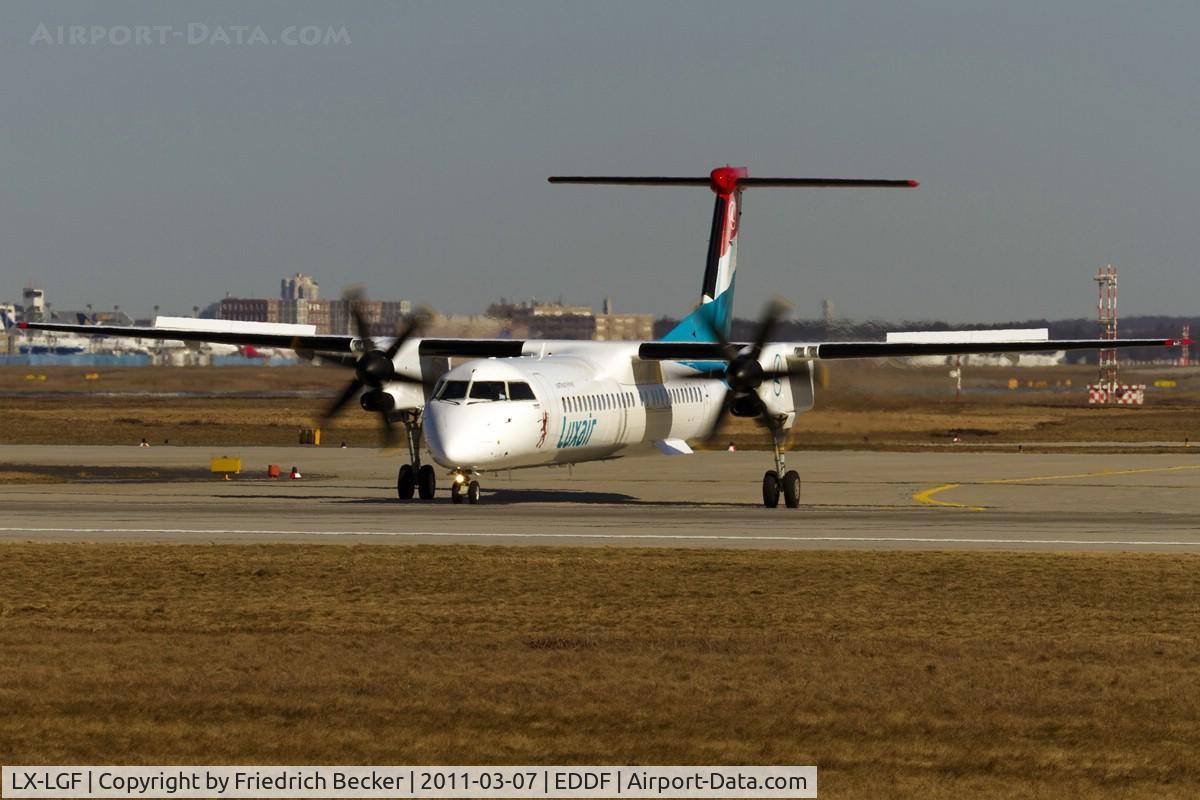 LX-LGF, 2011 De Havilland Canada DHC-8-402Q Dash 8 C/N 4349, line up