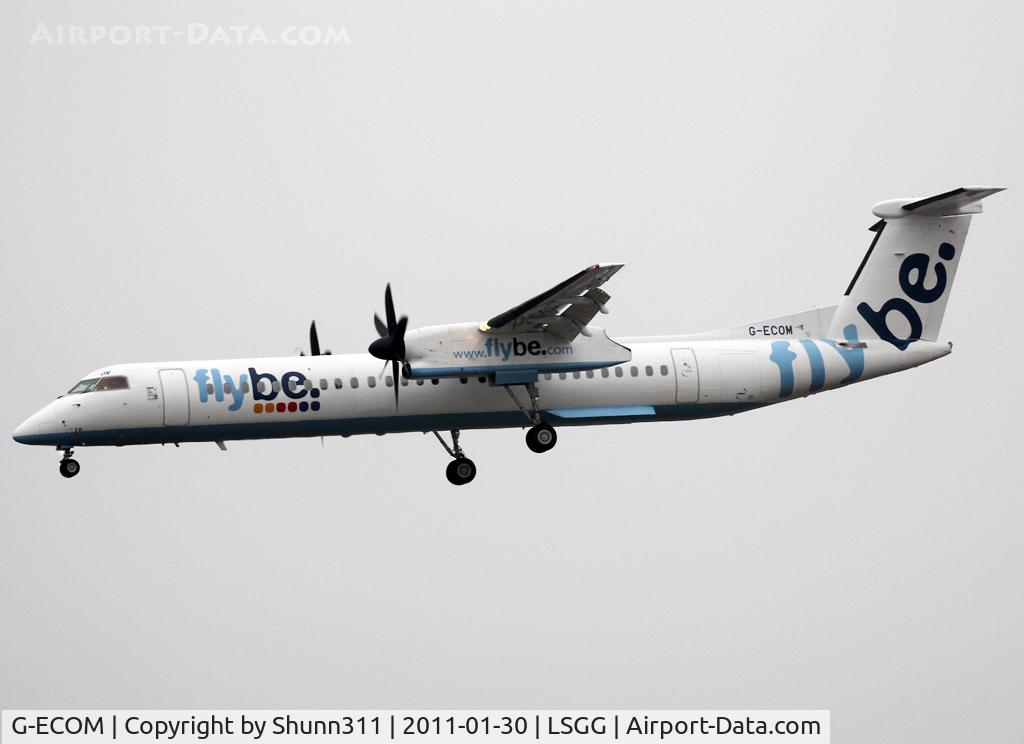 G-ECOM, 2008 De Havilland Canada DHC-8-402Q Dash 8 C/N 4233, Landing rwy 05