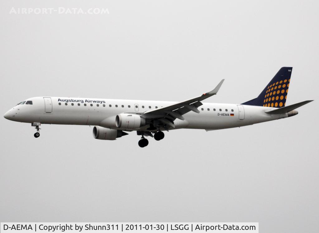D-AEMA, 2009 Embraer 195LR (ERJ-190-200LR) C/N 19000290, Landing rwy 05