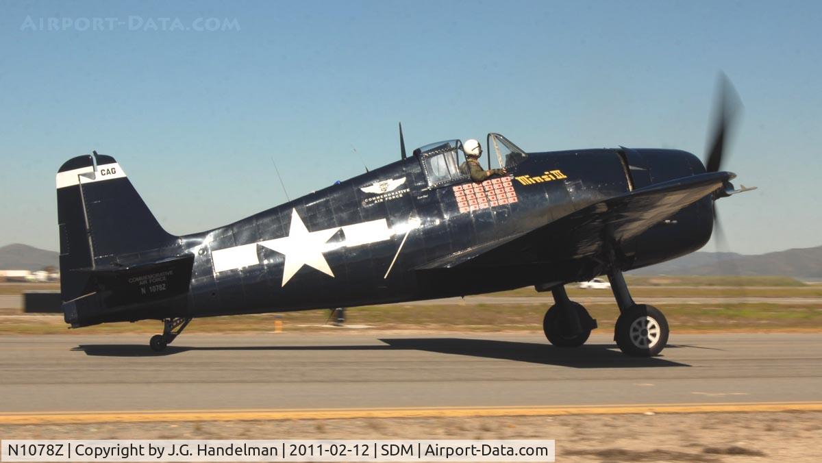 N1078Z, 1963 Grumman F6F-5 Hellcat C/N 27354801-66, at Brown Field CA