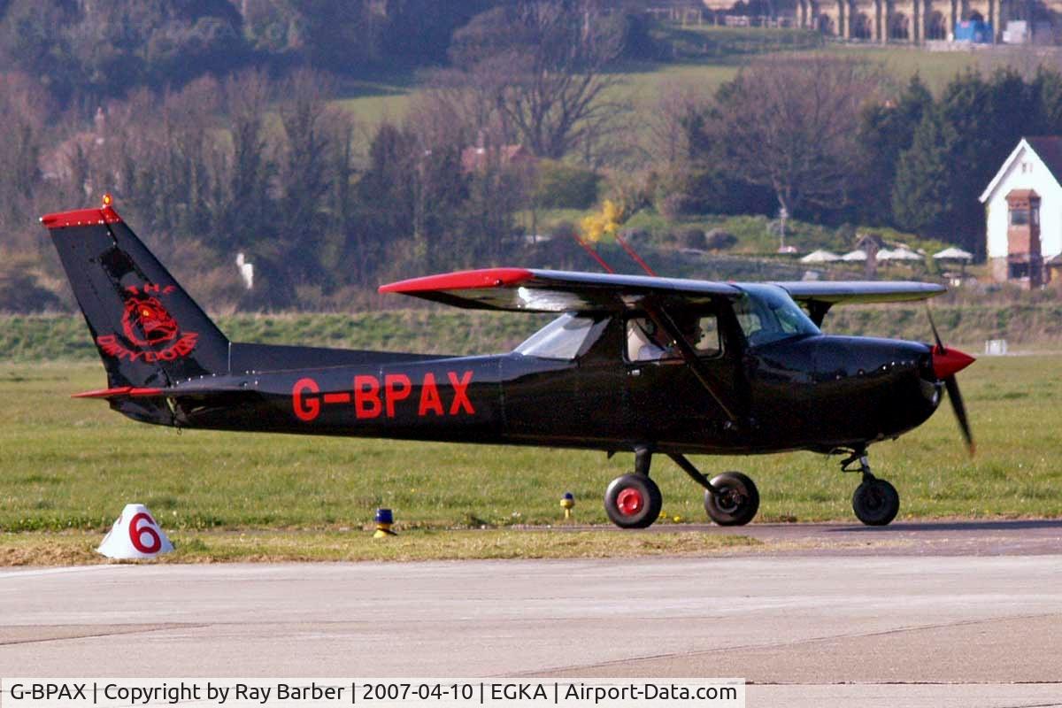 G-BPAX, 1975 Cessna 150M C/N 150-77401, Cessna 150M [150-77401] Shoreham~G 10/04/2007. WFU after ground collision with G-CDEK  on 06-06-2010.