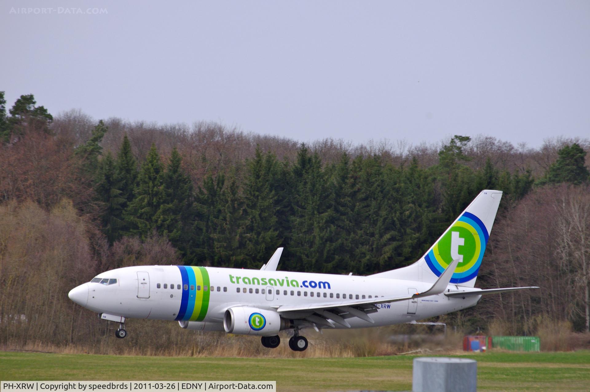 PH-XRW, 2003 Boeing 737-7K2 C/N 33465, Transavia Air taken from Hotel Ibis at Friedrichshafen Airport in Southern Germany.