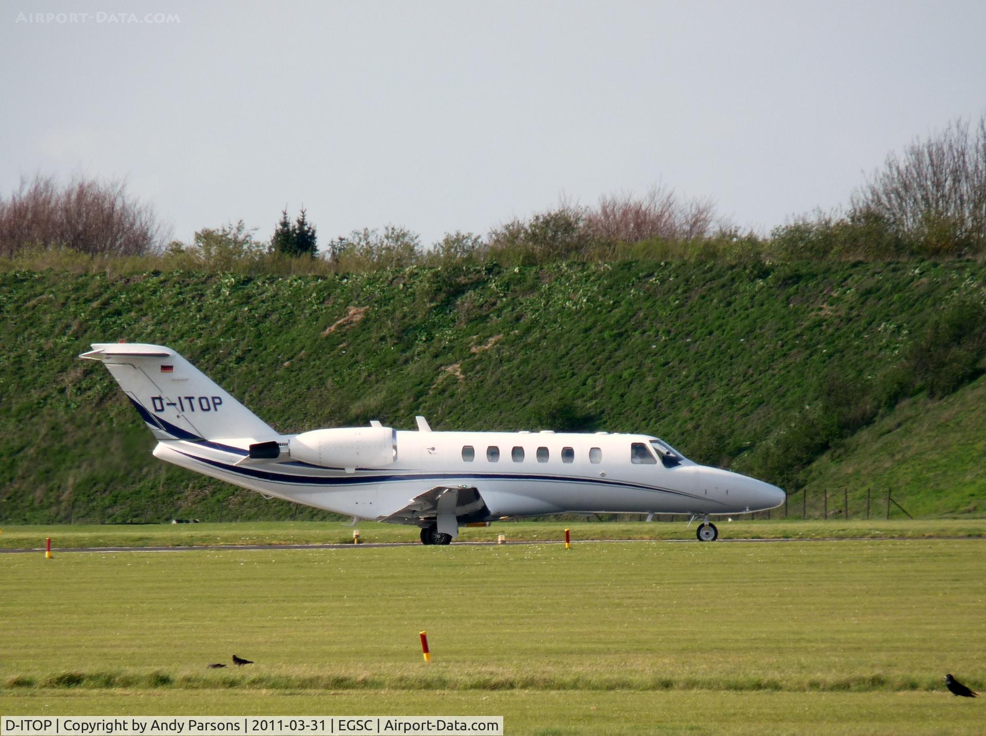 D-ITOP, Cessna 525A CitationJet CJ2 C/N 525A-0132, Departing Cambridge