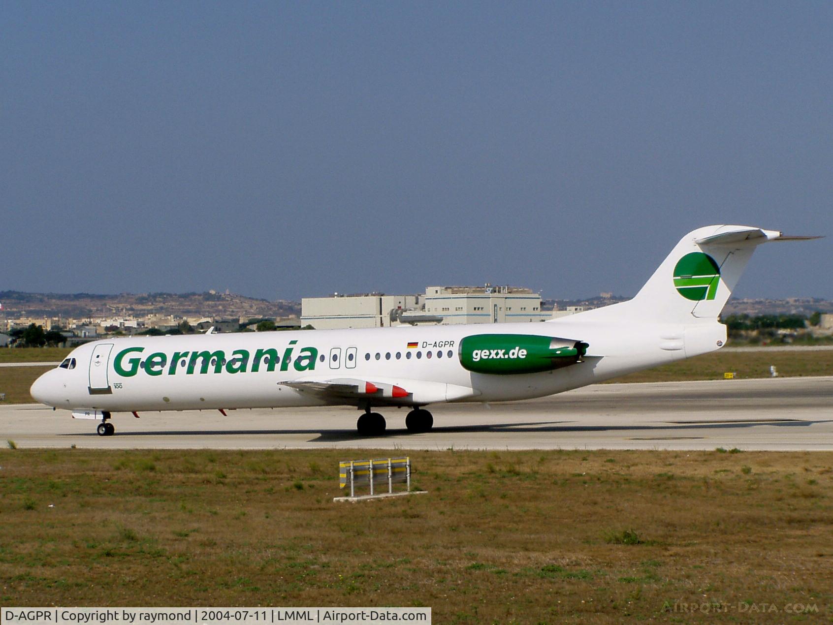 D-AGPR, 1992 Fokker 100 (F-28-0100) C/N 11391, F100 D-AGPR Germania