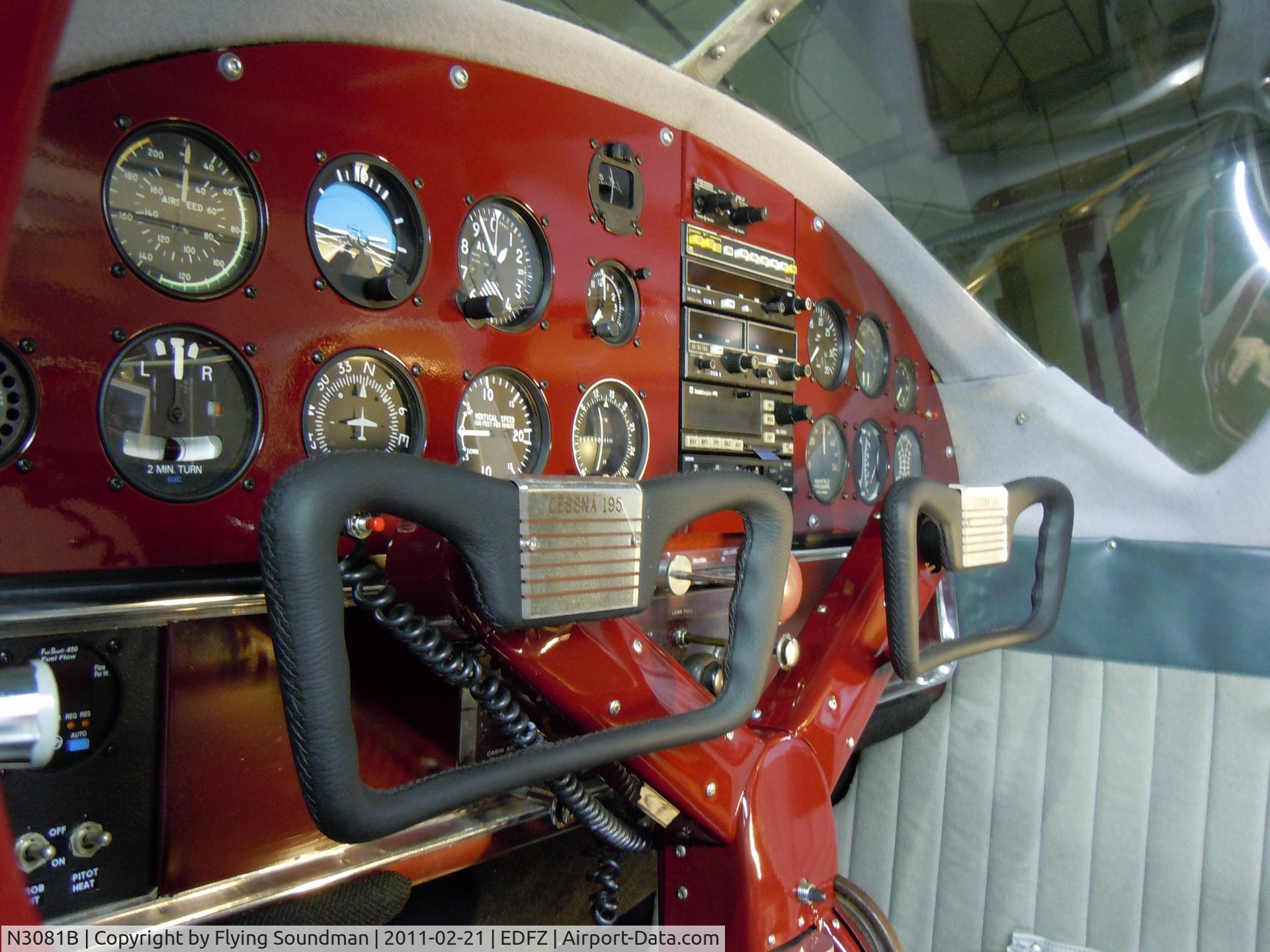 N3081B, 1952 Cessna 195B Businessliner C/N 7966, New Panel and leather yokes @ 2011