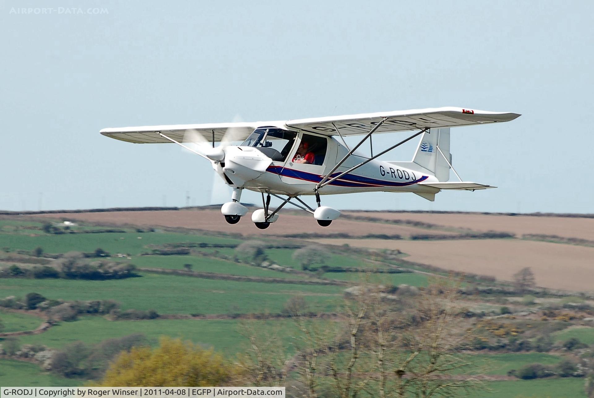 G-RODJ, 2007 Comco Ikarus C42 FB80 C/N 0709-6912, Departing Runway 22