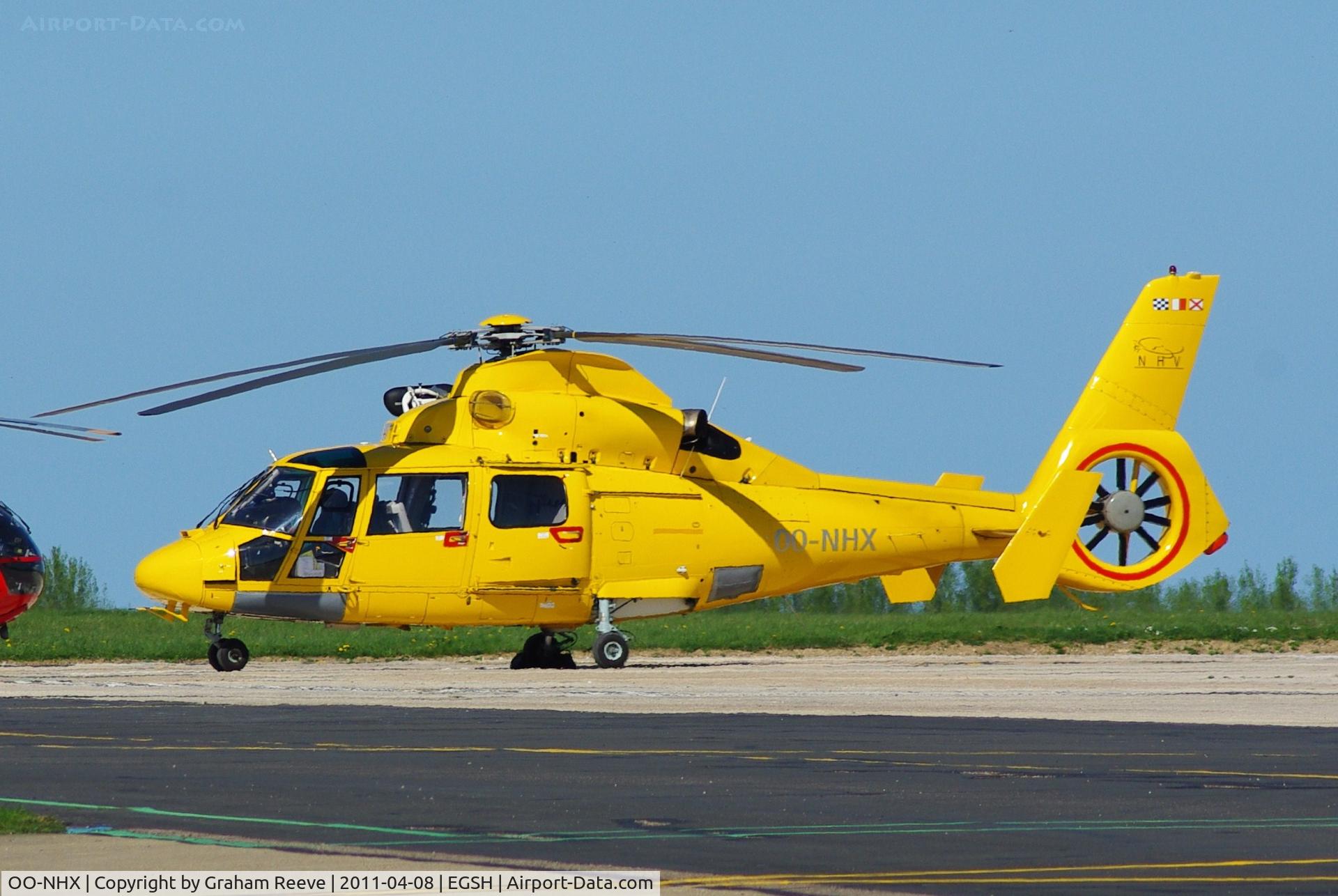 OO-NHX, 2005 Eurocopter AS-365N-3 Dauphin 2 C/N 6706, Parked at Norwich.