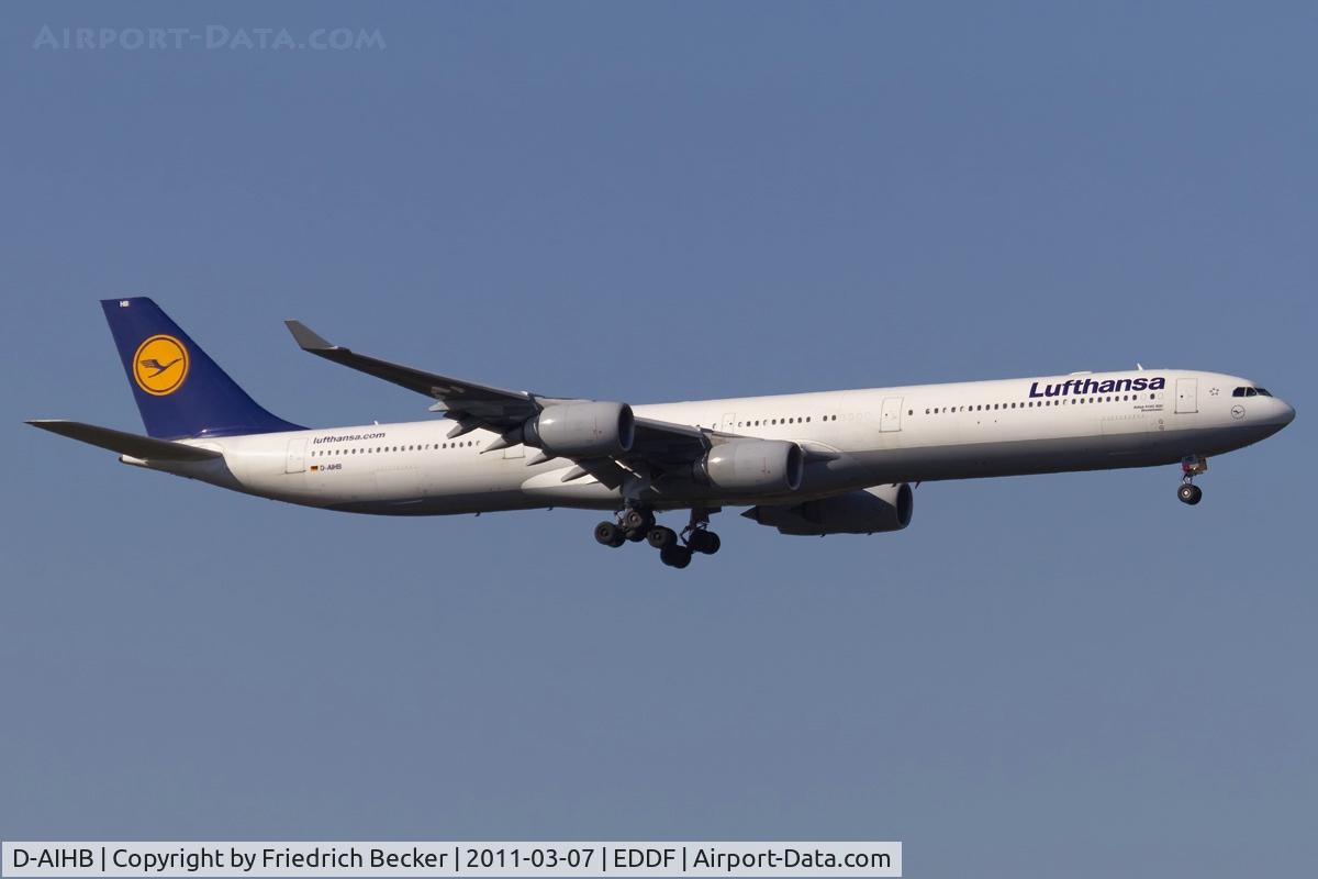 D-AIHB, 2003 Airbus A340-642 C/N 517, on final