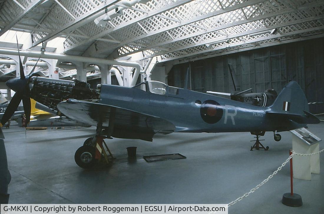 G-MKXI, 1944 Supermarine 365 Spitfire PR.XI C/N 6S/504719, G-MKXI R in PRU blue.OFMC 1995.Back in  flying.