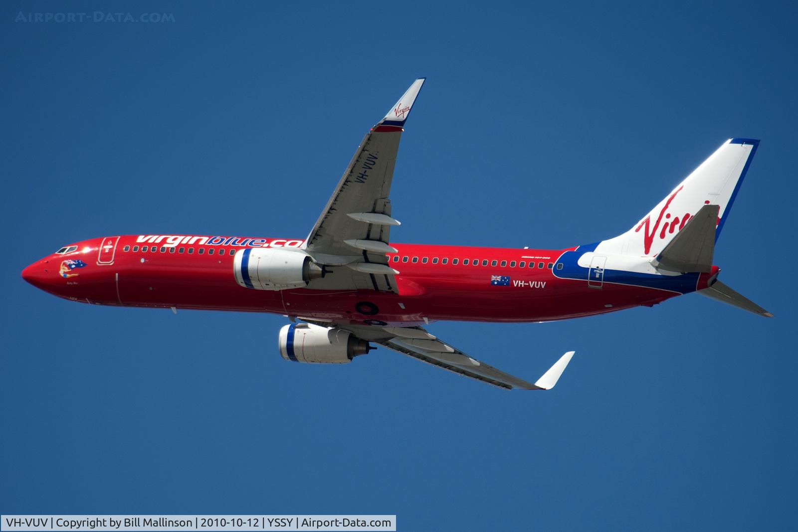 VH-VUV, 2010 Boeing 737-8FE C/N 37821, off from 34R