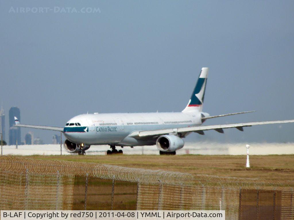 B-LAF, 2007 Airbus A330-342X C/N 855, At holding point for runway 34, Melbourne (Tullamarine)