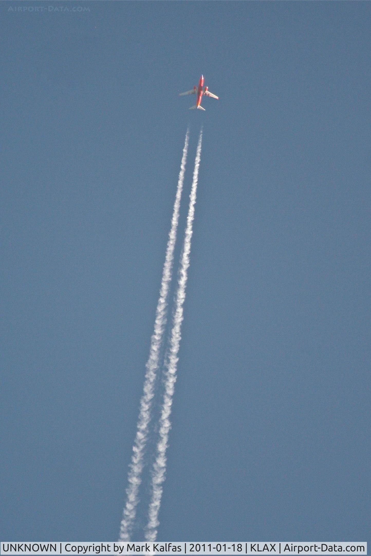 UNKNOWN, Contrails Various C/N Unknown, Southwest Airlines Boeing 735, enroute from KSAN to the San Francisco Bay Area flying over KLAX.