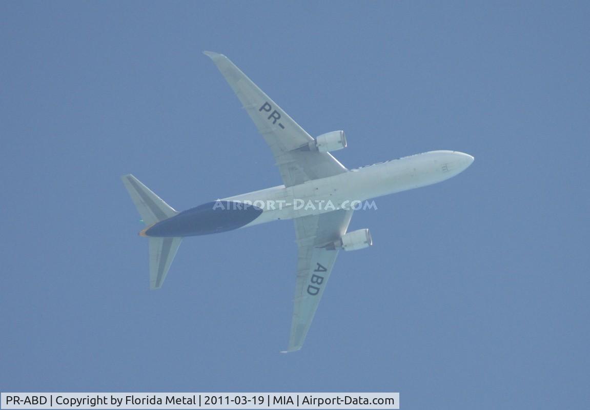 PR-ABD, 2005 Boeing 767-316F C/N 34245, ABSA Cargo 767-300 departing over the lighthouse on Key Biscayne