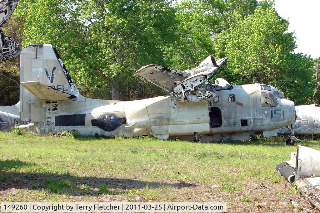 149260, Grumman S-2E Tracker C/N 104C, On the West Side of US-1 about 1 mile south of St.Augustine Airport FL - there is a grassed compound holding 9 x Ec Navy , Grumman Trackers