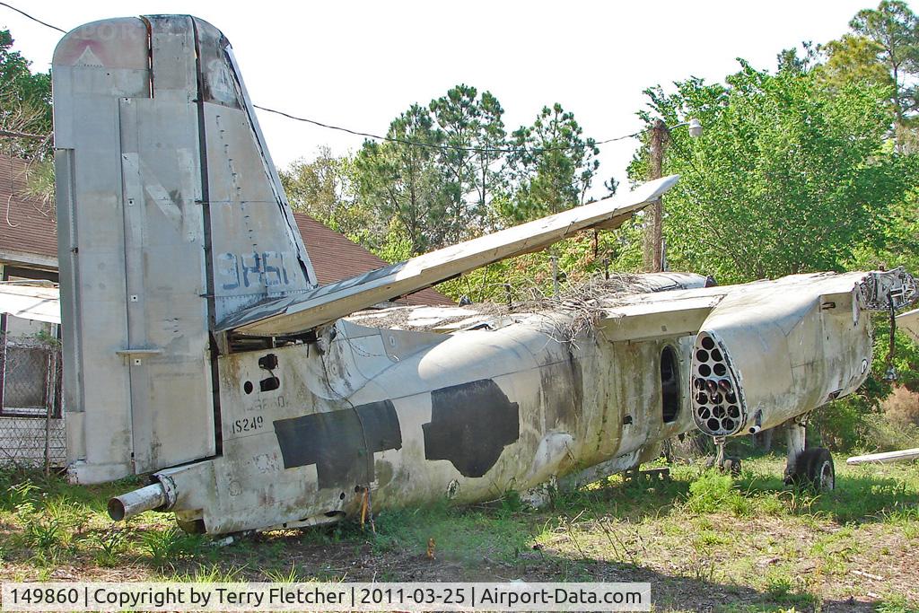 149860, Grumman S-2E Tracker C/N 135C, On the West Side of US-1 about 1 mile south of St.Augustine Airport FL - there is a grassed compound holding 9 x Ex Navy , Grumman Trackers