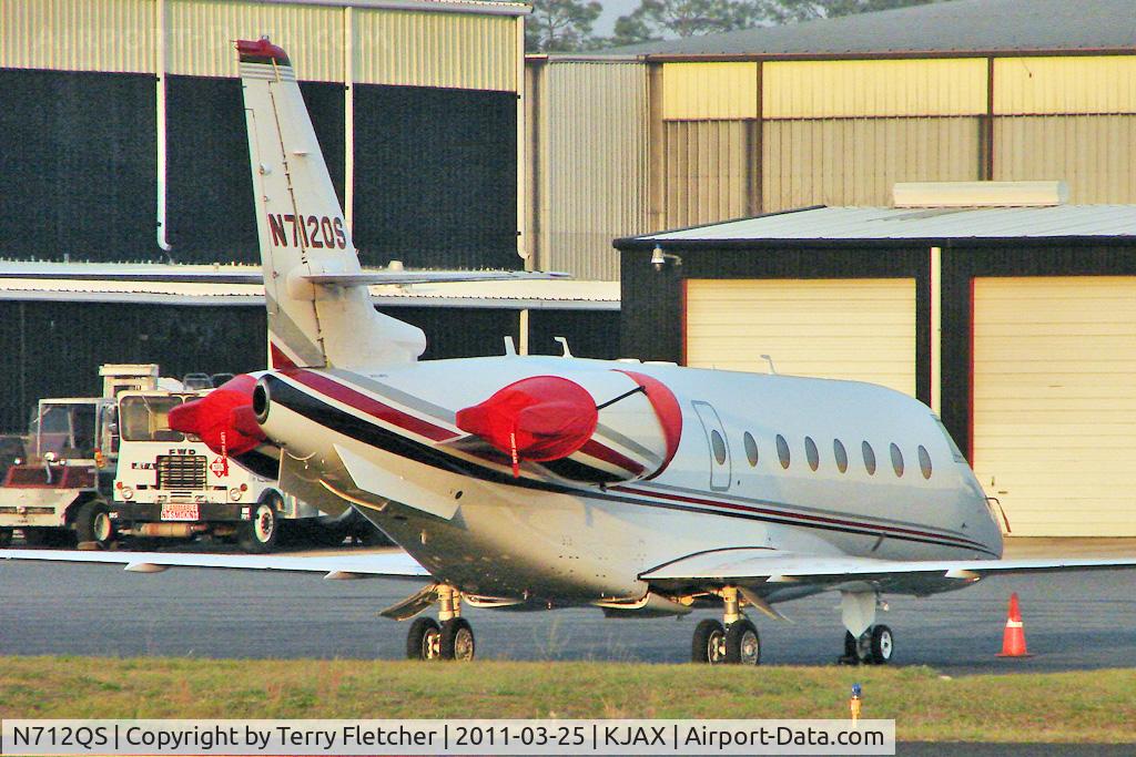 N712QS, 2002 Israel Aircraft Industries Gulfstream 200 C/N 073, 2002 Israel Aircraft Industries GULFSTREAM 200, c/n: 073 in fading light