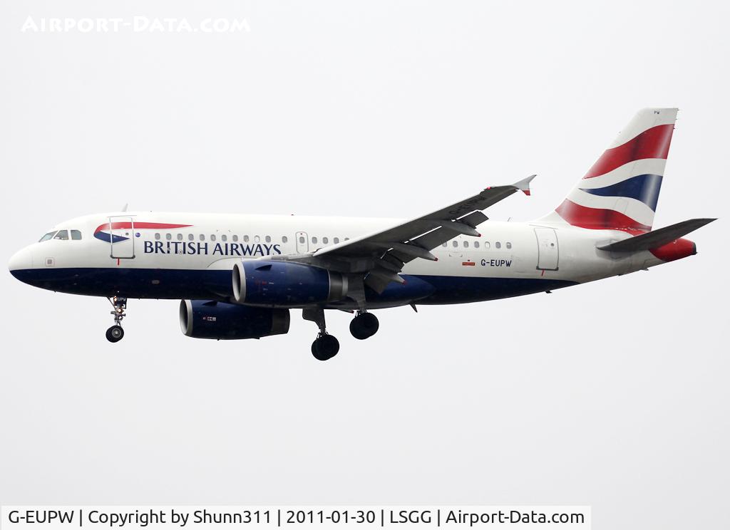 G-EUPW, 2001 Airbus A319-131 C/N 1440, Landing rwy 05