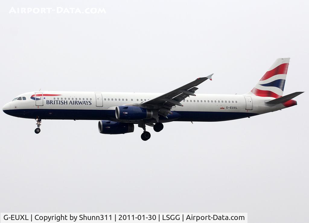 G-EUXL, 2007 Airbus A321-231 C/N 3254, Landing rwy 05